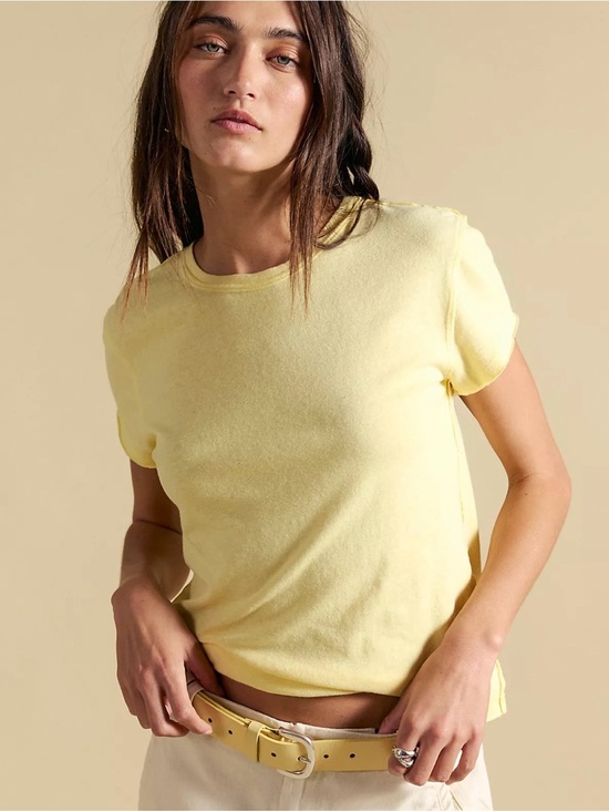 Free People Tops - Free people We The Free Nova Tee size small yellow lemon